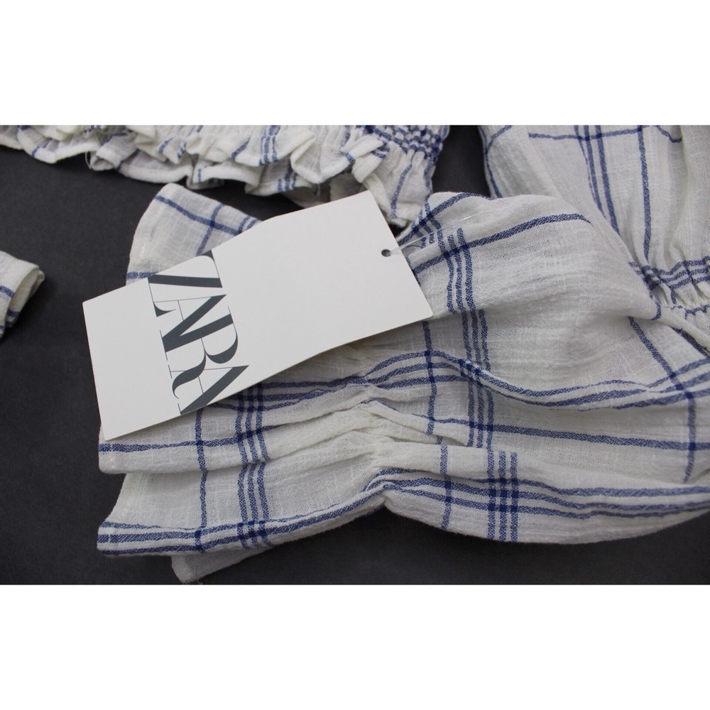 Zara Rustic Puff Sleeve Cropped Top - Picture 9 of 11